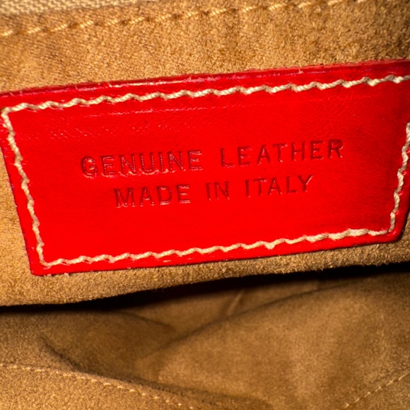 Black and red leather handbag from Florence, Italy - Picture 5 of 5